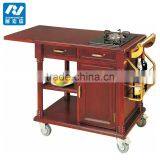 Luxury Food Service Flambe Trolley With Double Gas Stoves and Wheels thumbnail-2
