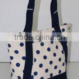 2017 Canvas Tote Bag for Female - Polka Dot Print- Made in India thumbnail-6
