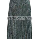 Pleated Skirt Women Clothing Factory New Designs 2017 Shiny Long Skirt thumbnail-2
