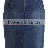 Lady's Newest Fashion Front Buttons Embellished Jean Skirt thumbnail-2