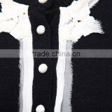 Cashmere and Silk Ladies Cardigan With Contrast Trims and Full Buttons thumbnail-3