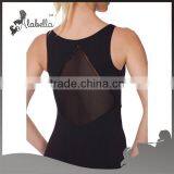 Black Sexy Mesh Tops With Front Key Hole for Women thumbnail-2