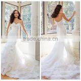 Sleeveless Design Chiffon Beaded Wedding Dress With Long Tail thumbnail-1