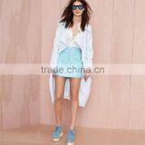 MGOO New Arrival 2016 OEM Custom Light Blue PU Skirts Women Faux Leather Short Straight Skirts 15144A373 thumbnail-5