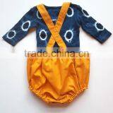 Boutique Kids Clothing Bodysuit Yellow Cotton Baby Romper Summer Wear thumbnail-4