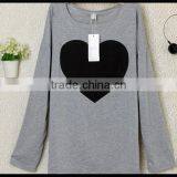Fashion New Design European Style Love Pattern Girl Long Sleeve Baggy T-shirt thumbnail-1