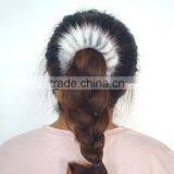 Myfur Women Grey Fashion Fur Hair Accessaries With Elastic Band thumbnail-6