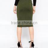 High Waist Long Skirt With Pocket Front Split Pencil Skirt thumbnail-3