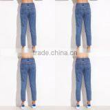 Pictures of Jeans Patchwork Blue Pants Women Casual Pants thumbnail-4