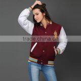 Customize Custom Made Women Ladies Winte Baseball College Cheap American High School Fashion Uniform Baseball Varsity Jacket thumbnail-2