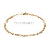 304 Stainless Steel Lobster Clasp Link Curb Chain Bracelets Gold Plated 21cm Long thumbnail-1