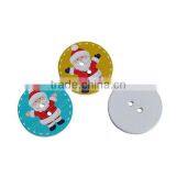 Wood Sewing Buttons Scrapbooking 4 Holes Round Multicolor Christmas Santa Claus Pattern thumbnail-3