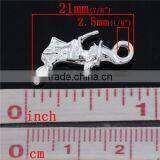 Silver Plated Halloween Ornaments Charm Pendants Witch Flying On Broom thumbnail-3