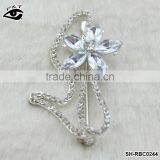 Rhinestone Brooch For Wedding Invitation Crystal Flower Shape Brooch Pins thumbnail-1