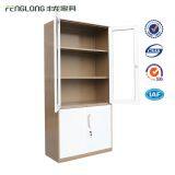 4 Door Metal Storage Cabinet Glass Filing Cabinet High White for Sale thumbnail-4