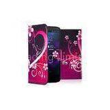 Flower Pattern PU Wallet Flip HTC One M8 Cell Phone Case With Logo Printed