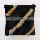 YR346 Real Rabbit And Raccoon Fur Sofa Pillow Case Cover Customized Made thumbnail-1