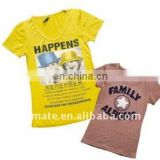 WOMEN T-SHIRT WITH Sublimation printing and Terry embroidery