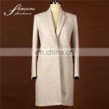 Ladies Wholesale Classic Grey Winter 100% Wool Long Coat thumbnail-1