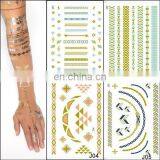Wholesale Newest Design Tattoo Sticker Metallic Sexy Ladies Makeup& Henna Small Order Cheap Tattoo Stickers Paper Gold Silver thumbnail-2