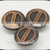 Jeans Button, Fabric Metal Button, Dark Antique Copper Brushed Metal Button