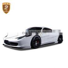 Auto Veloc Style Carbon Fiber Rear Spoiler Front Lip Side Skirts Body Kit For Ferrari 458 Italia thumbnail-3