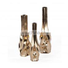 Luxury Gold Silver Black And White Spiral Design Creative Home Craft Ceramic Vase for Table Decoration thumbnail-2