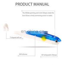 Luminous Body Soft Bait 6 Colors 15cm 15.9g T-tailed Softworm Fishing Lure for Trolling Bait Fishing Spinning Casting Fishing thumbnail-3