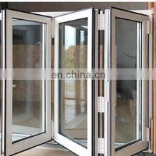 Hot Sales Folding Double Tempered Glass Aluminium Windows Multi Fold -up Window Hurricane Proof Folding Windows thumbnail-2