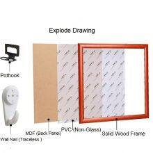 33*33cm Red Color Xuan Paper Brown Color Wooden Frame thumbnail-5