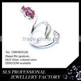 Jewelry Mood Rings With Ruby Stones Long Ring for Girls Fashion Finger Rings Silver 925 thumbnail-4
