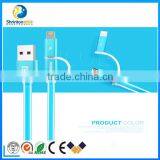 Popular REMAX Colorful 2.1A 2 IN 1 Phone Charger Cable Usb Cable With LED Lighting for Iphone Samsung thumbnail-3