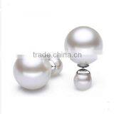 14k Yellow Gold White Freshwater Cultured Pearl and Ball Reversible Stud Earrings FQ-E-94236 thumbnail-1