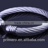 NEW Design Silver With 18K Gold Cable Cuff Bangles Classics Bracelet thumbnail-4