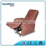 Brown White Leather Recliner Sofa thumbnail-1