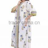 Stylish Women Cotton Long Dress Indian Bhopali Women Long Hippie Loose Dress Sexy Wear Girls Kimono Style Dress thumbnail-2