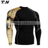 Sublimated Printed Men Black Mma Rash Guard and Tight thumbnail-3