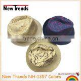 Red Fabric in Purple Straw Hat Handmade Straw Hat thumbnail-2