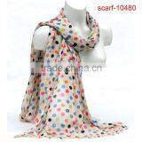 Fashion Polka Dot Printing Viscose Scarf