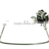 Black Rose Bag Hook With Stone thumbnail-1