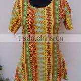 Cap Sleeve & Round Neck Design Pattern Beautiful Winter Wear / Girls Wear Hojari Fabric T-shirts thumbnail-1