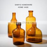 SAMYO handmade shot flower glass vase mini vase with bubble