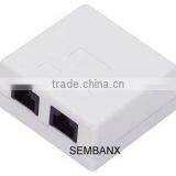 CAT5E UTP 2 Port Surface Mount Box