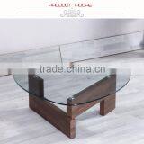 Tempered Glass Top Walnut Paper Leg Coffee Table/Tea Coffee Table Furniture thumbnail-2