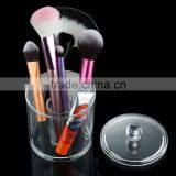 Cylinder Transparent Plastic Lipstick Makeup Brush Tools Storage Box Case Cosmetic Organizer