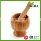 Custom Bamboo Garlic Pot and Tool,wood Mortar Pestle thumbnail-3