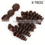 18inch Fumi Medium Brown 4 3 Pcs Good Quality High Tempreture Fibre Synthetic Hair Weft Bundle Weaves