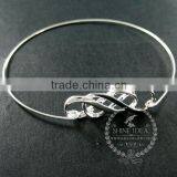 65mm Diameter One End Open 14K Light Gold,silver Double Infinity Lover Charm Wiring Fashion Bangle Bracelet 6490057 thumbnail-3
