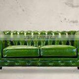 Modern Chesterfield Club Green Leather Sofa