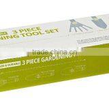 High Quality 11-Inch 3 Piece Gardening Tool Set: Trowel, Transplanter and Cultivator, Grey thumbnail-2